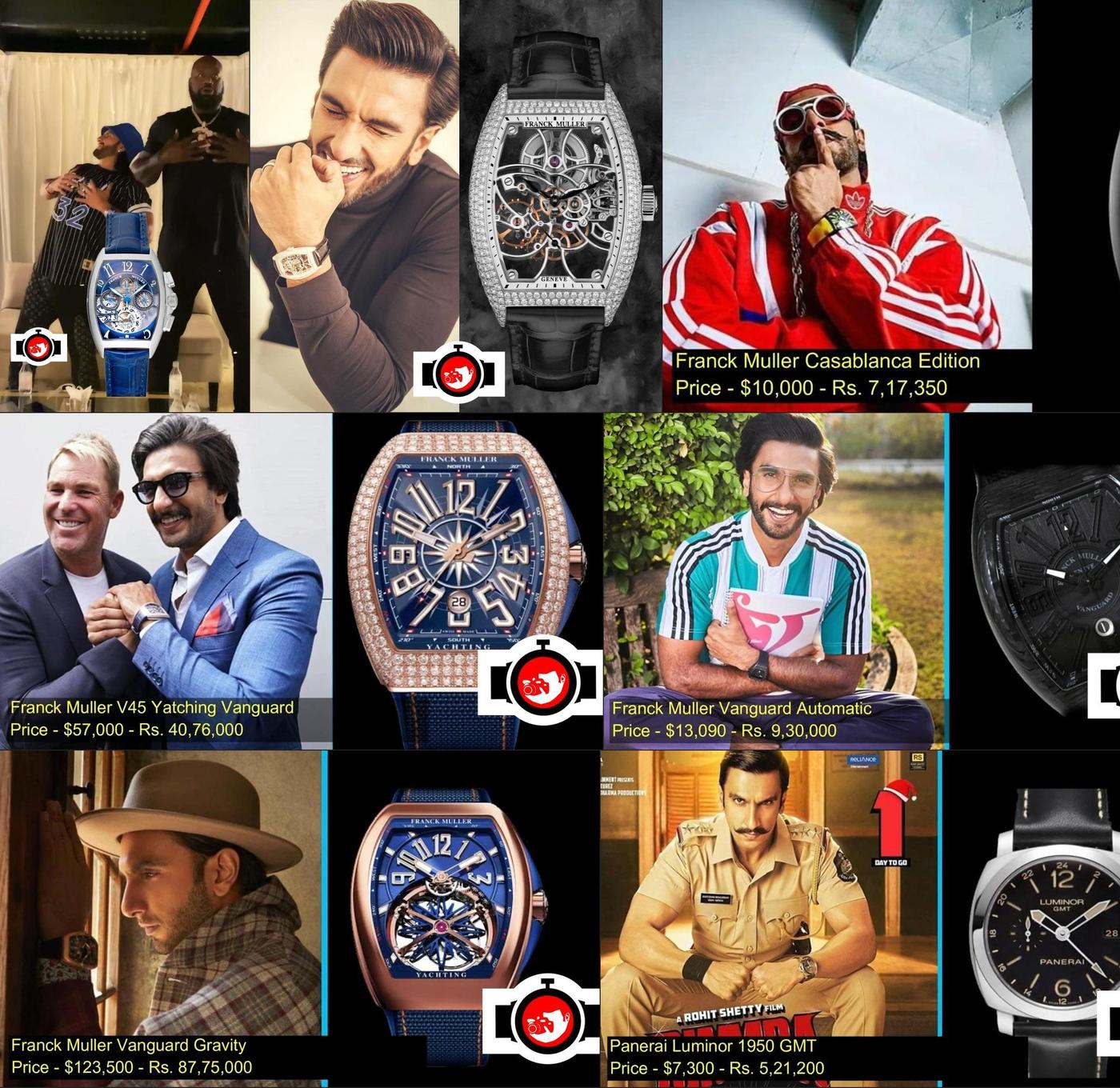 Ranveer Singh’s Exquisite Collection of Watches